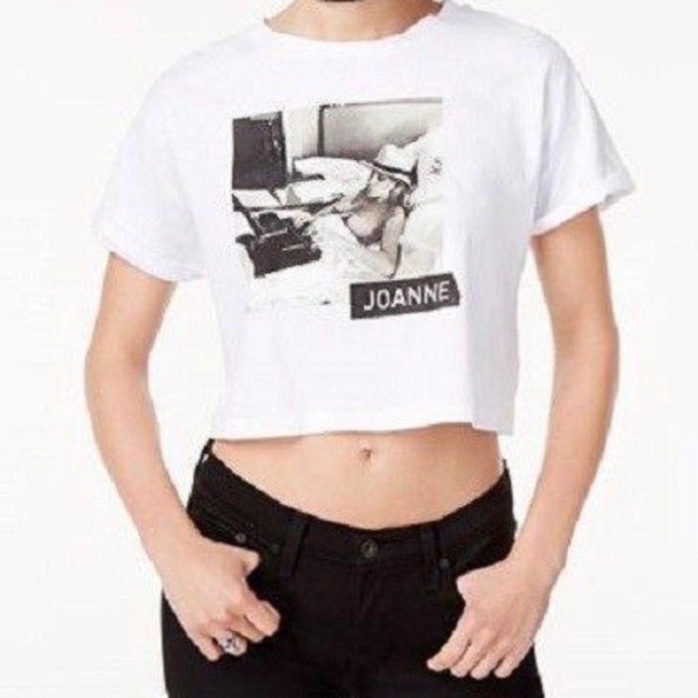 Lady Gaga Joanne BW Photo Crop tee New With Tags